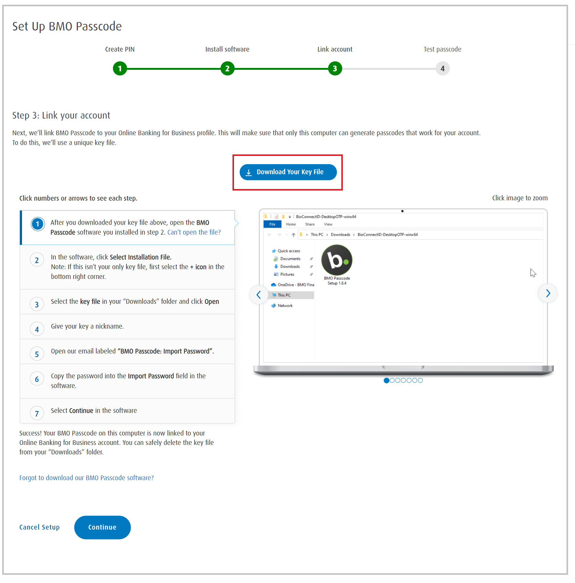 bmo passcode software